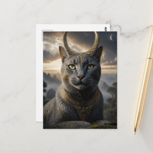 Katzen-Gott-Fantasie Postkarte