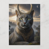 Katzen-Gott-Fantasie Postkarte (Vorderseite)