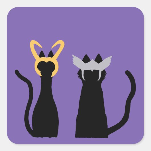 Katzen Götter Quadratischer Aufkleber (Vorderseite)