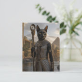 Katzen-Göttin Bastet Postkarte (Stehend Vorderseite)