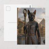 Katzen-Göttin Bastet Postkarte (Vorne/Hinten)
