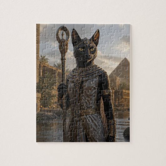 Katzen-Göttin Bastet Postkarte Puzzle (Vertikal)