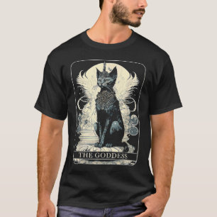 Katzen-Göttin Schwarze Katze Tarotkarte T-Shirt