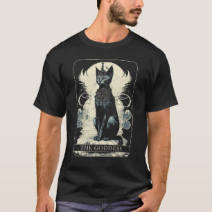 Katzen-Göttin Schwarze Katzenliebhaberin Tarotkart T-Shirt