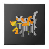 Katzen Grafik Fliese (Vorderseite)