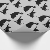 Katzen Grau Schwarz Geburtstag Geschenkpapier (Ecke)