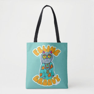 Katzen-Groovy-Hippie-Katzen-Marker-Kunst-Design Tasche