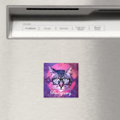 Katzen Groovy Katze Magnet (In Situ (Geschirrspüler))