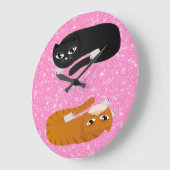 Katzen Große Wanduhr (Winkel)