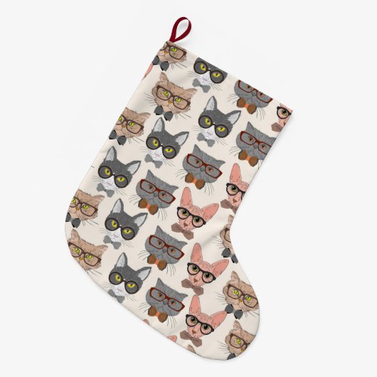 Katzen Großer Weihnachtsstrumpf (Vorderansicht (hängend))