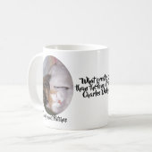 Katzen Größere Liebe Zwei Foto und Namen Kaffeetasse (Vorderseite Links)