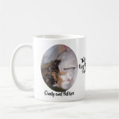 Katzen Größere Liebe Zwei Foto und Namen Kaffeetasse (Links)