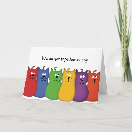 Katzen Gruppe Geburtstag Get Well Glückwunschs Vie Karte (Vorderseite)