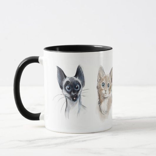 Katzen-Gruppe Tasse (Links)