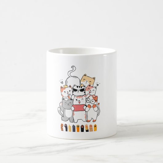 Katzen-Gruppendesign Kaffeetasse (Mittel)