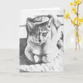 Katzen-Gruß-Karte Karte (Gelbe Blume)