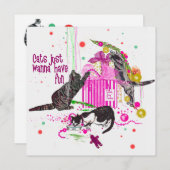 Katzen haben einfach Spaß mit Weihnachtskarte (Vorne/Hinten)