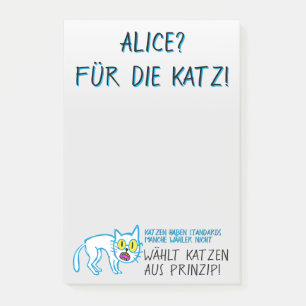 Katzen haben Prinzipien, Wähler nicht Post-it Klebezettel