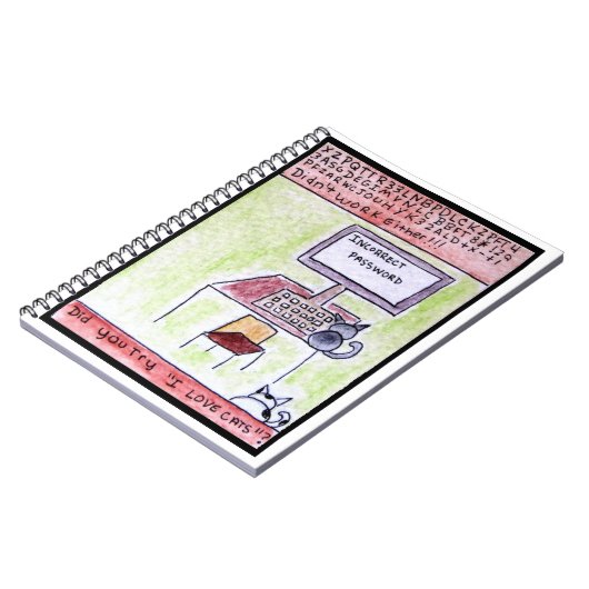 Katzen-Hacker-Notizbuch Notizblock (Linke Seite)