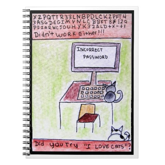 Katzen-Hacker-Notizbuch Notizblock (Vorderseite)