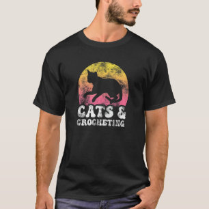 Katzen & Häkeln Vintage Retro Hobby T-Shirt