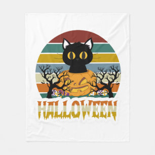 Katzen Halloween Fleecedecke