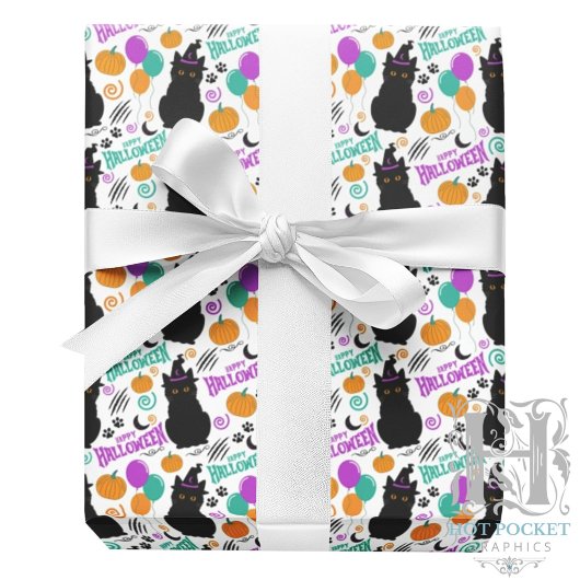 Katzen Halloween Geschenkpapier