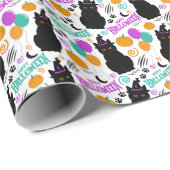 Katzen Halloween Geschenkpapier (Rolleneckpunkt)