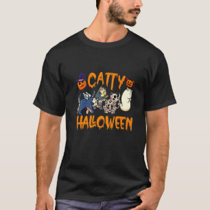 Katzen Halloween-Katze Halloween-Geisterkatzen-Bek T-Shirt