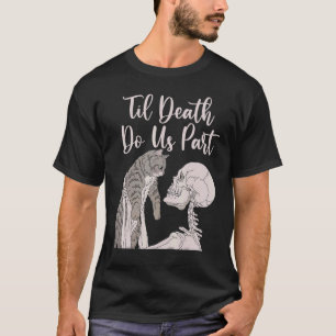 Katzen-Halloween-Kostüm Katze Skelett Schädel Dame T-Shirt