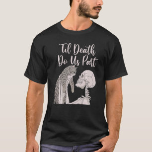 Katzen-Halloween-Kostüm Katze Skelett Totenkopf Da T-Shirt