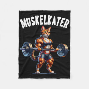 Katzen-Hantel-Design für Bodybuilder Bodybuilding  Fleecedecke