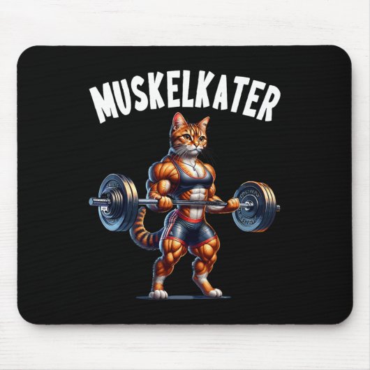 Katzen-Hantel-Design für Bodybuilder Bodybuilding  Mousepad (Vorne)