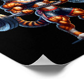 Katzen-Hantel-Design für Bodybuilder Bodybuilding Poster (Ecke)