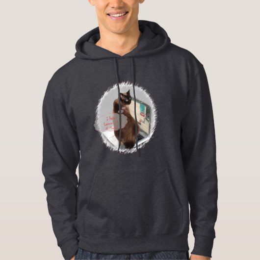 Katzen-Hass-Laptops Hoodie (Vorderseite)