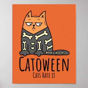 Katzen hassen es - Funny Pet Halloween Poster