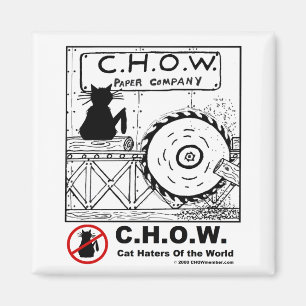 Katzen-Hasser-Sägemühle-Magnet Magnet