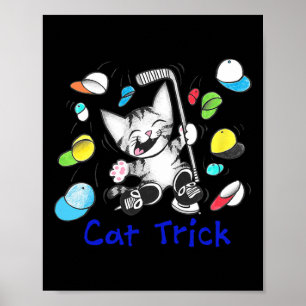 Katzen-Hattrick-Eishockey-Tor-Schieß-Kätzchen-Kitt Poster