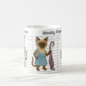 Katzen-Hausfrau Wochenplaner Kaffeetasse (Mittel)
