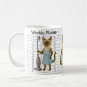 Katzen-Hausfrau Wochenplaner Kaffeetasse (Links)
