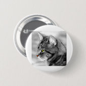 Katzen Haustiere Portrait Fur Sweetis Whiskers Button (Vorne & Hinten)