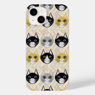 Katzen Herringbone Beige Case-Mate iPhone 14 Hülle