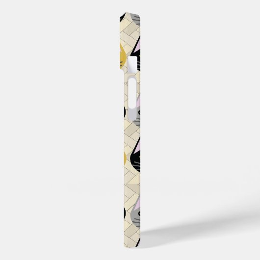 Katzen Herringbone Beige Case-Mate iPhone Hülle (Rückseite / Links)