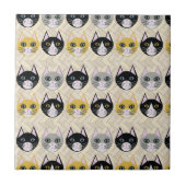 Katzen Herringbone Beige Fliese (Vorderseite)