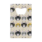 Katzen Herringbone Beige Geldbeutel Flaschenöffner (Vorderseite)