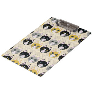 Katzen Herringbone Beige Klemmbrett