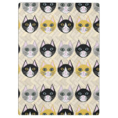 Katzen Herringbone Beige Klemmbrett (Rückseite)