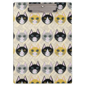 Katzen Herringbone Beige Klemmbrett (Vorderseite)