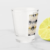 Katzen Herringbone Beige Schnapsglas (Links)