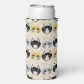 Katzen Herringbone Beige Selters Dosenkühler (Seltzer Rückseite)